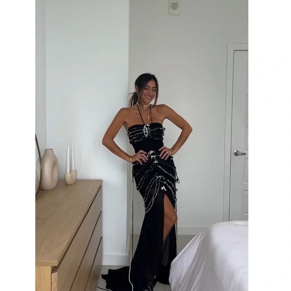 Aniye Records Dresses | Goa Long Dress Aniye Records | Color: Black/White | Size: S | Bynicolevoz's Closet